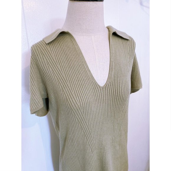 Abercrombie Green Polo Ribbed Dress Bodycon Soft - Picture 3 of 7